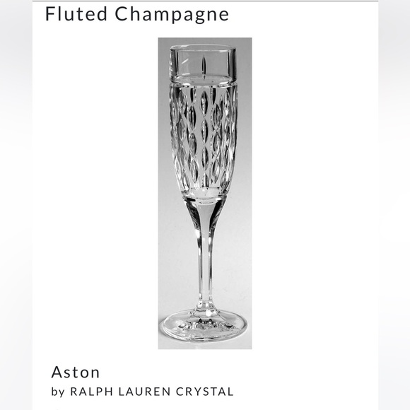 RALPH LAUREN CRYSTAL ASTON FLUTED CRYSTAL STEMWARE - Picture 10 of 10